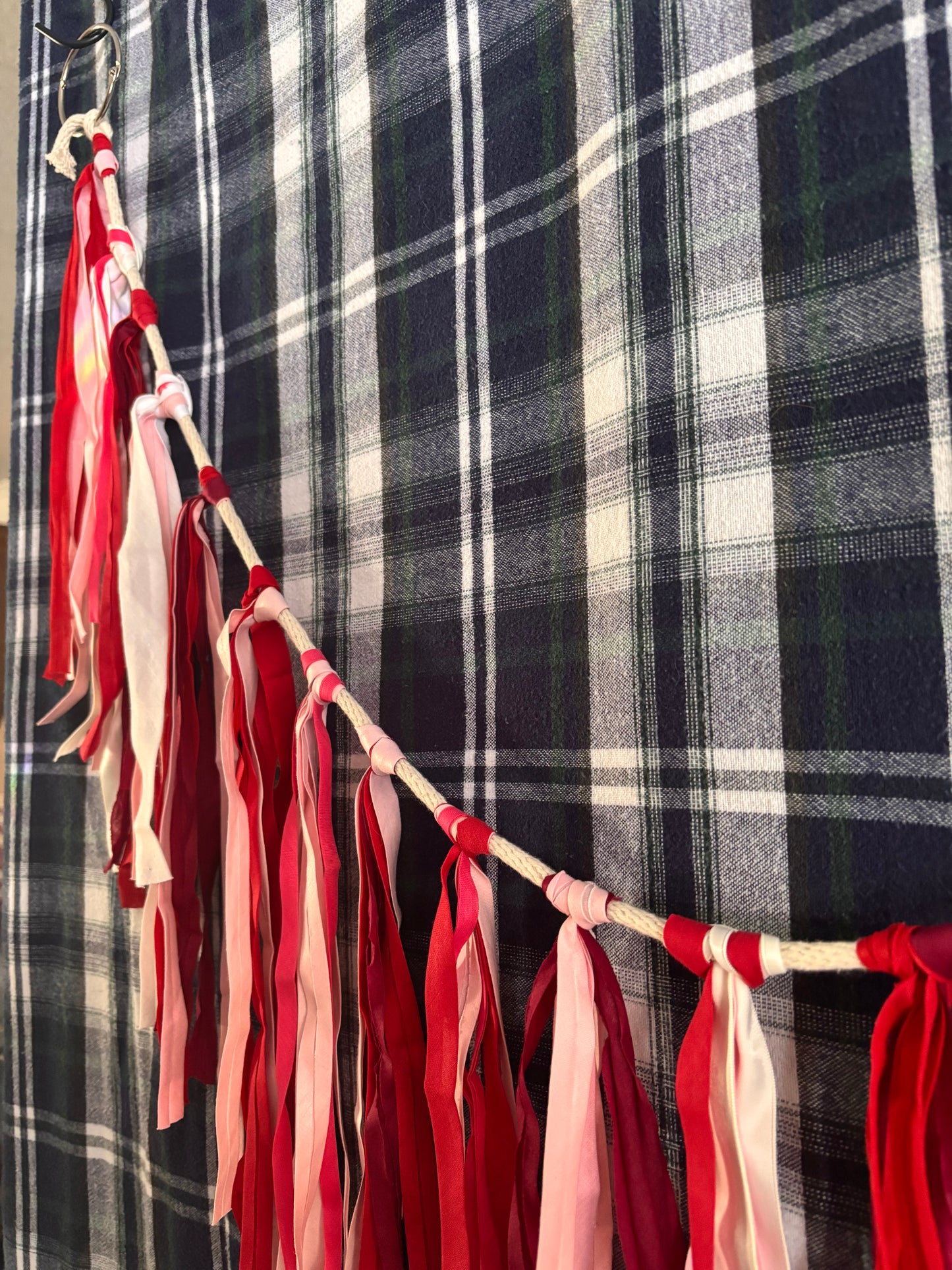 home : pink + red linen bunting