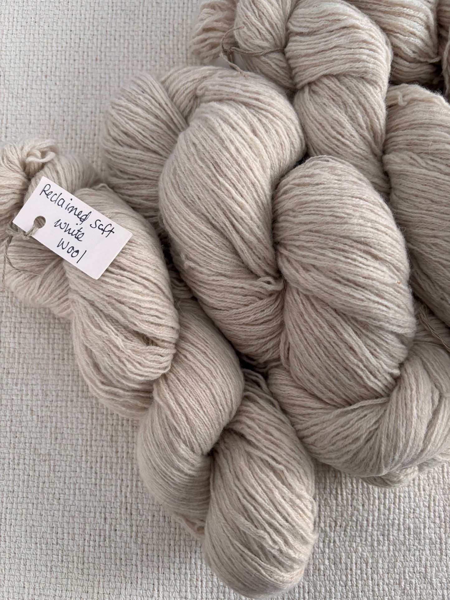 craft : reclaimed white wool yarn