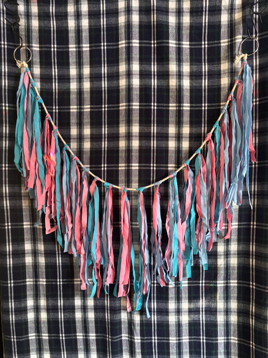 bunting : pink + blue linen