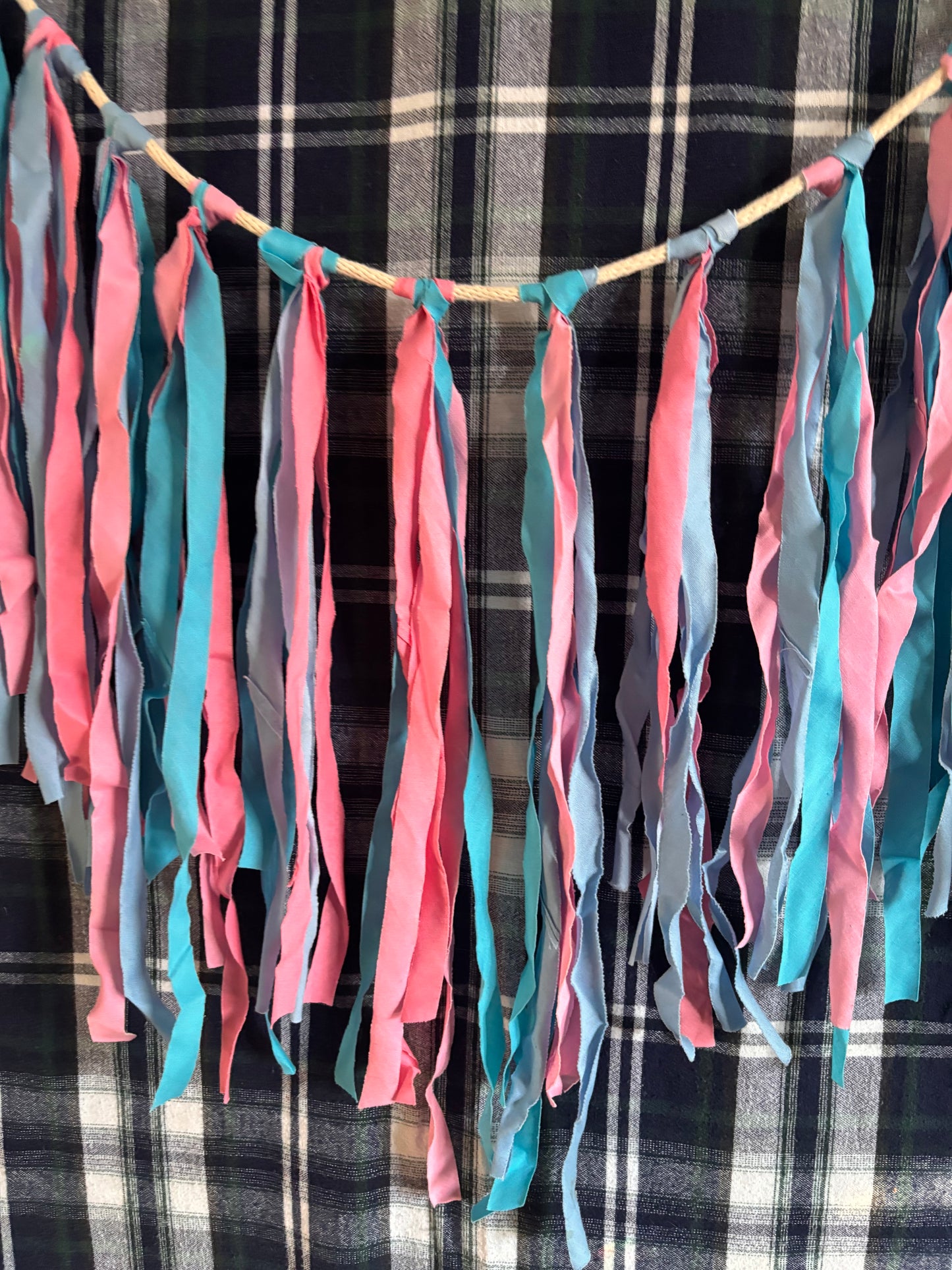 home : pink + blue linen bunting