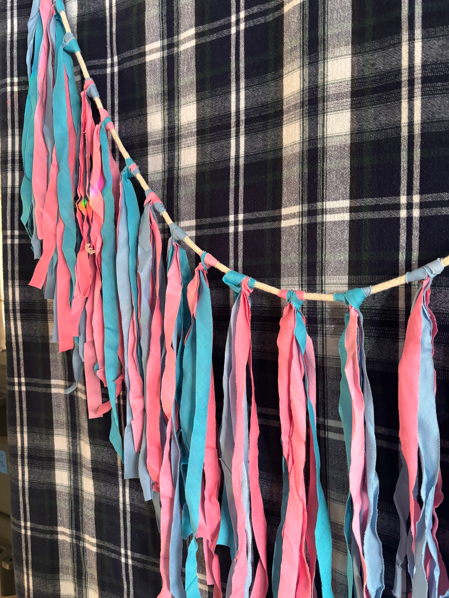 home : pink + blue linen bunting