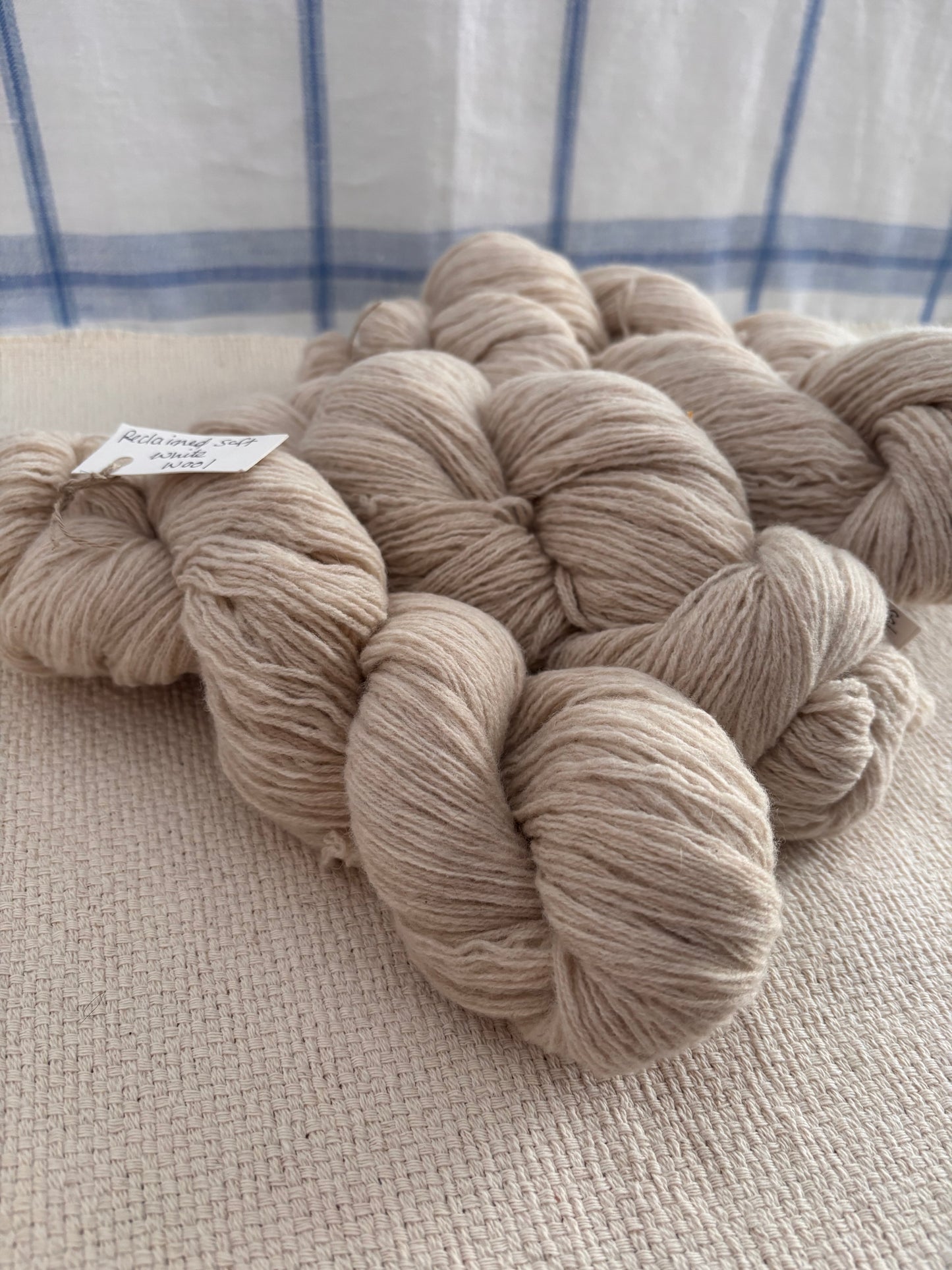craft : reclaimed white wool yarn