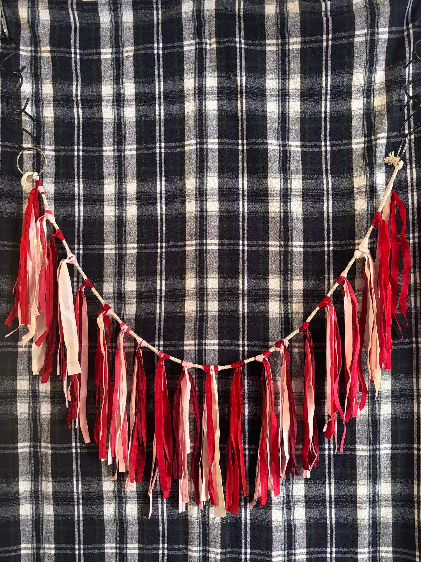 home : pink + red linen bunting