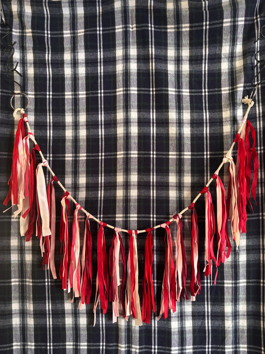 bunting : pink + red linen